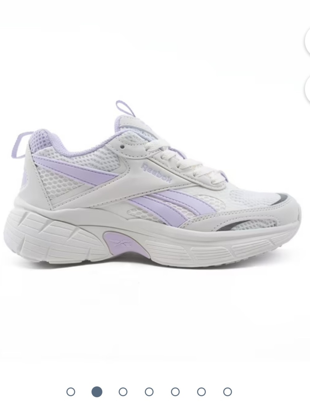Reebok Kids White and Light Purple Sneakers